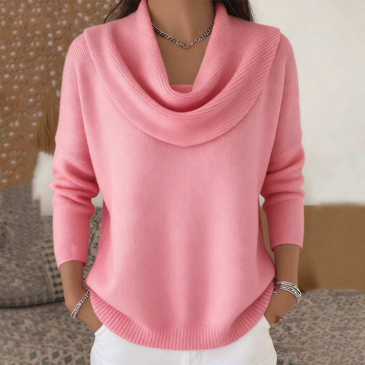Inmaculada | Jersey de cuello alto drapeado