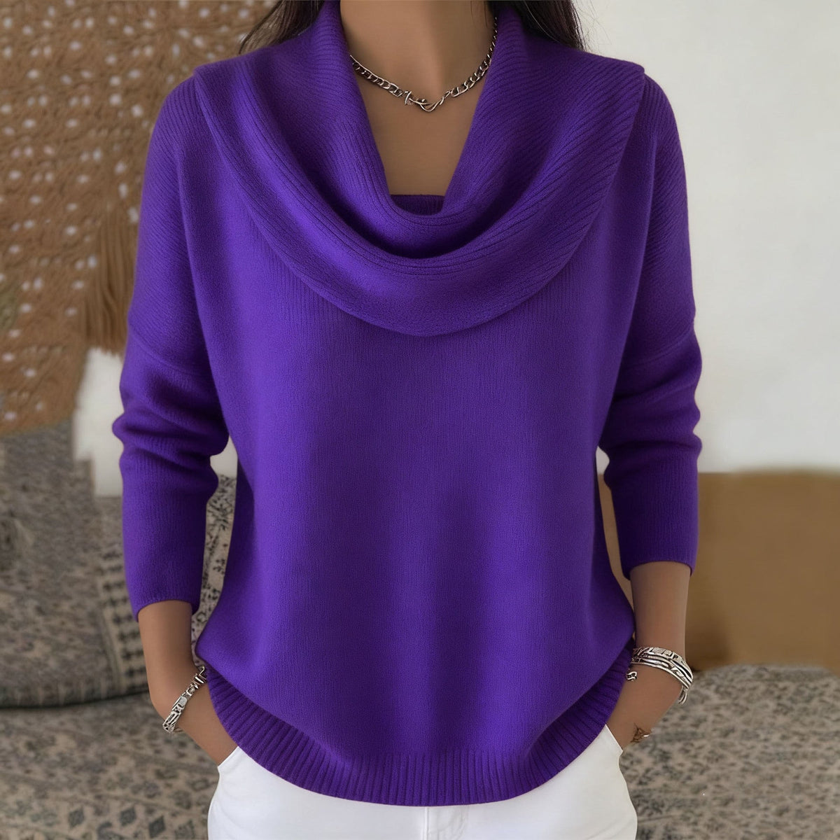 Inmaculada | Jersey de cuello alto drapeado