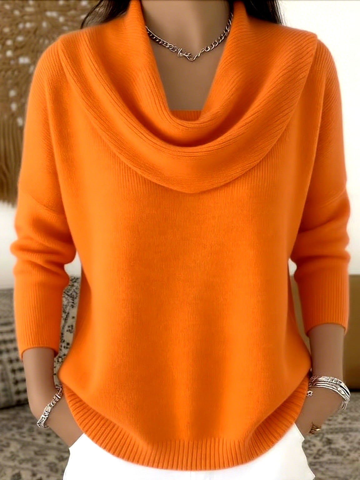 Inmaculada | Jersey de cuello alto drapeado