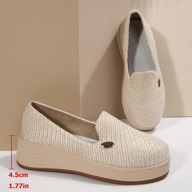 Mocasines de cuña de punto sin cordones con plataforma