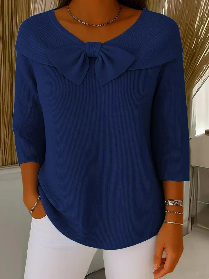 Nuria | Jersey con lazo y cuello redondo
