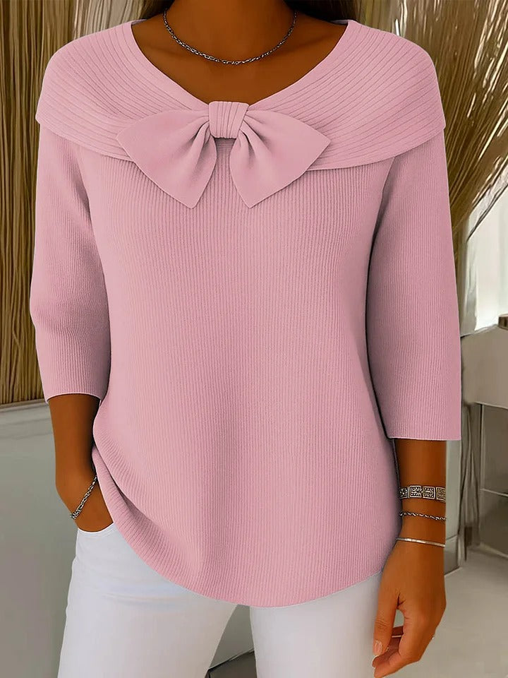 Nuria | Jersey con lazo y cuello redondo