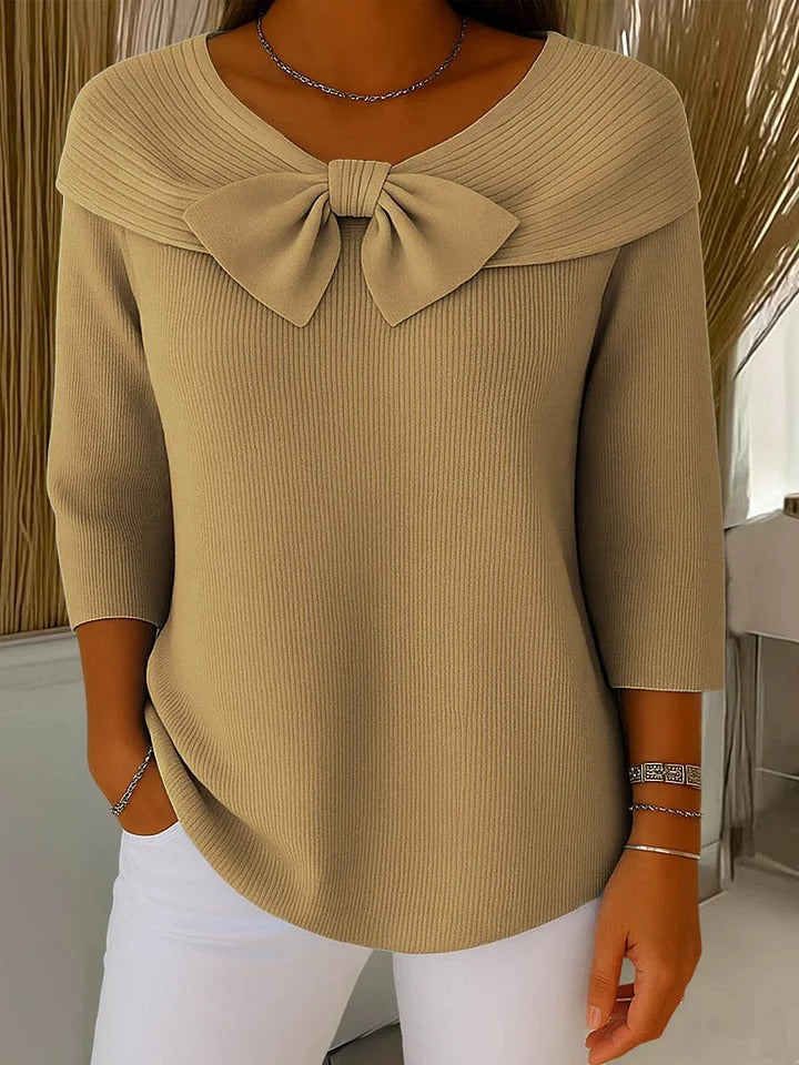 Nuria | Jersey con lazo y cuello redondo