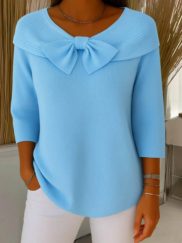 Nuria | Jersey con lazo y cuello redondo