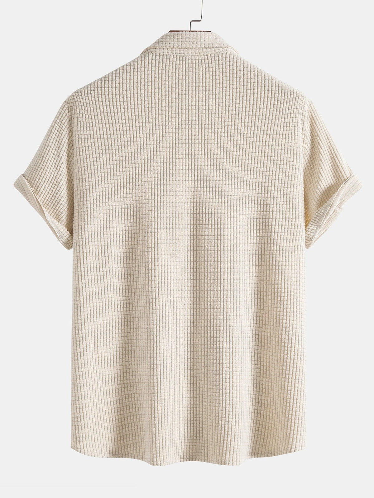 Camisa de Botones con Textura Waffle y Pantalones cortos