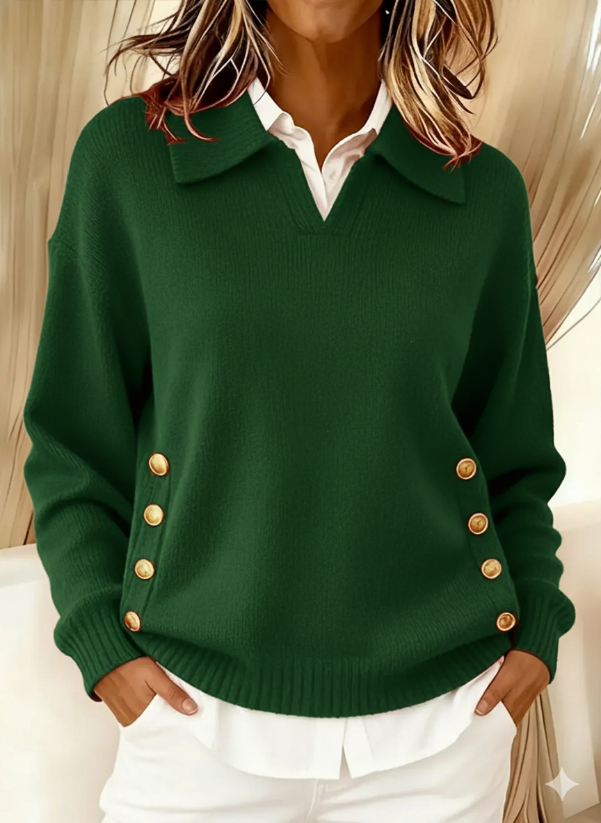 Dolores | Jersey de cuello en V con solapa