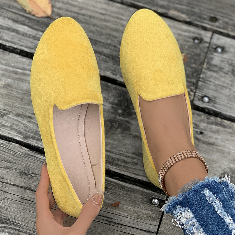 Bailarinas de ante sin cordones con puntera fina