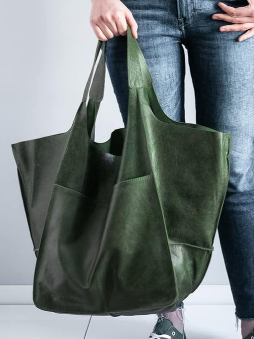 Bolso shopper grande de hombro estilo retro