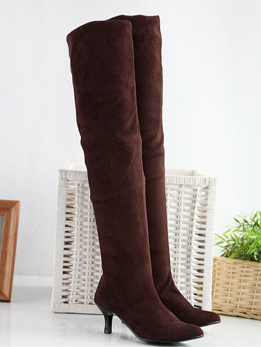 Botas altas de ante en color liso
