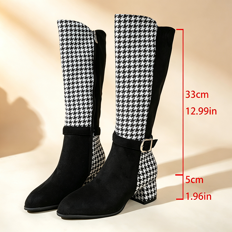 Botas altas con paneles de cuadros