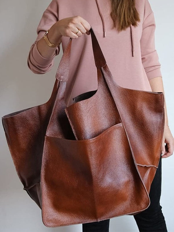 Bolso shopper grande de hombro estilo retro