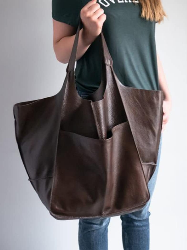 Bolso shopper grande de hombro estilo retro
