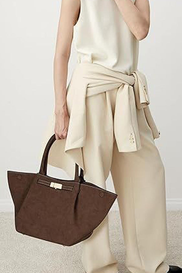 Bolso de ante sintético vintage tipo dumpling