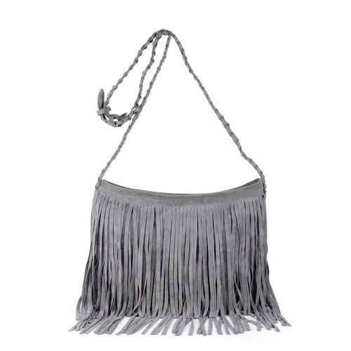 Bolso bandolera de hombro con borlas