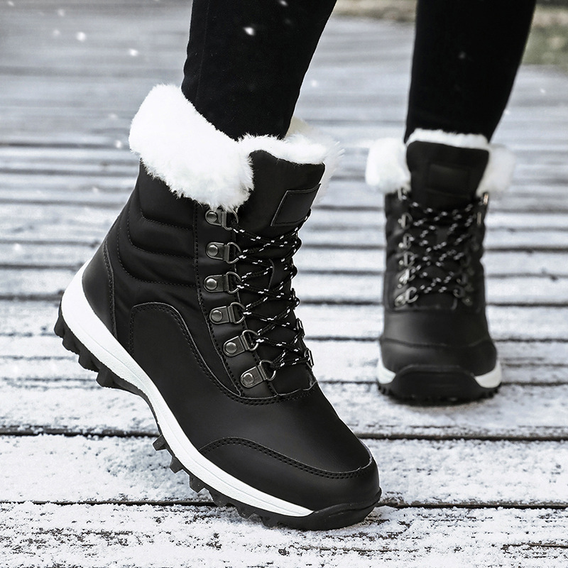 Botas de nieve cálidas con cuello de pelo