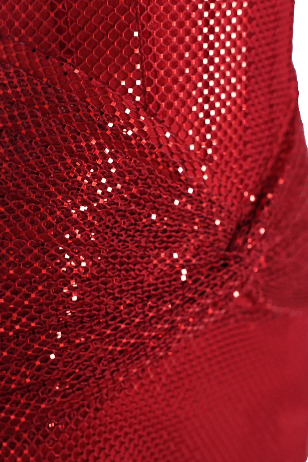 Vestido de noche rojo palabra de honor con lentejuelas