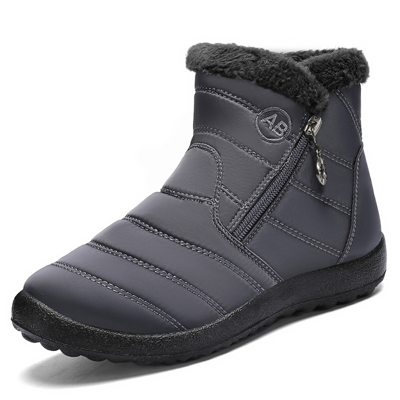 Botas de nieve acolchadas impermeables con cremallera lateral