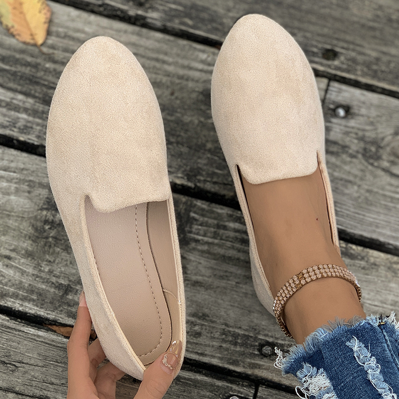 Bailarinas de ante sin cordones con puntera fina