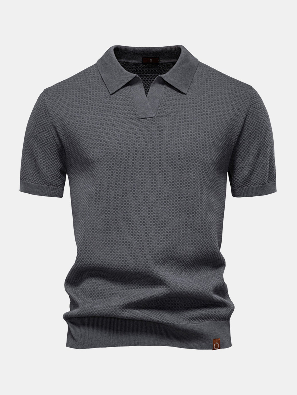 Polo de punto con textura de piña y cuello en V