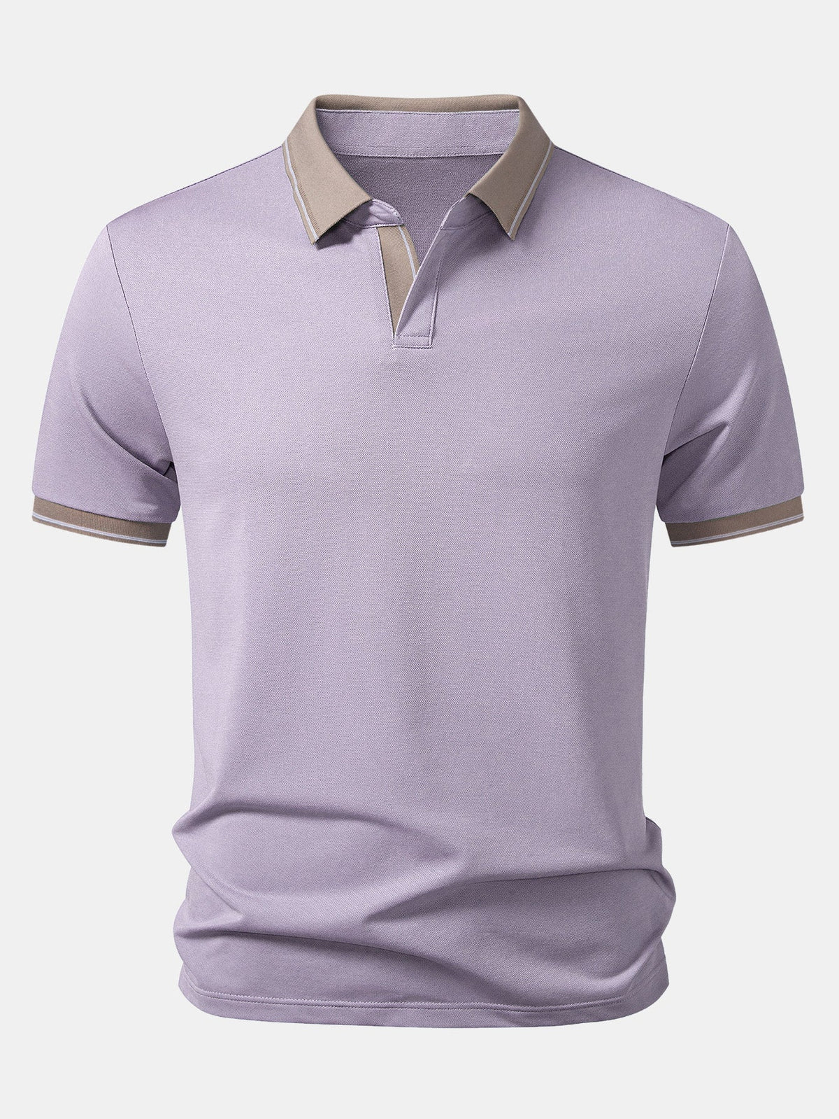 Polo con cuello Johnny y ribete en contraste
