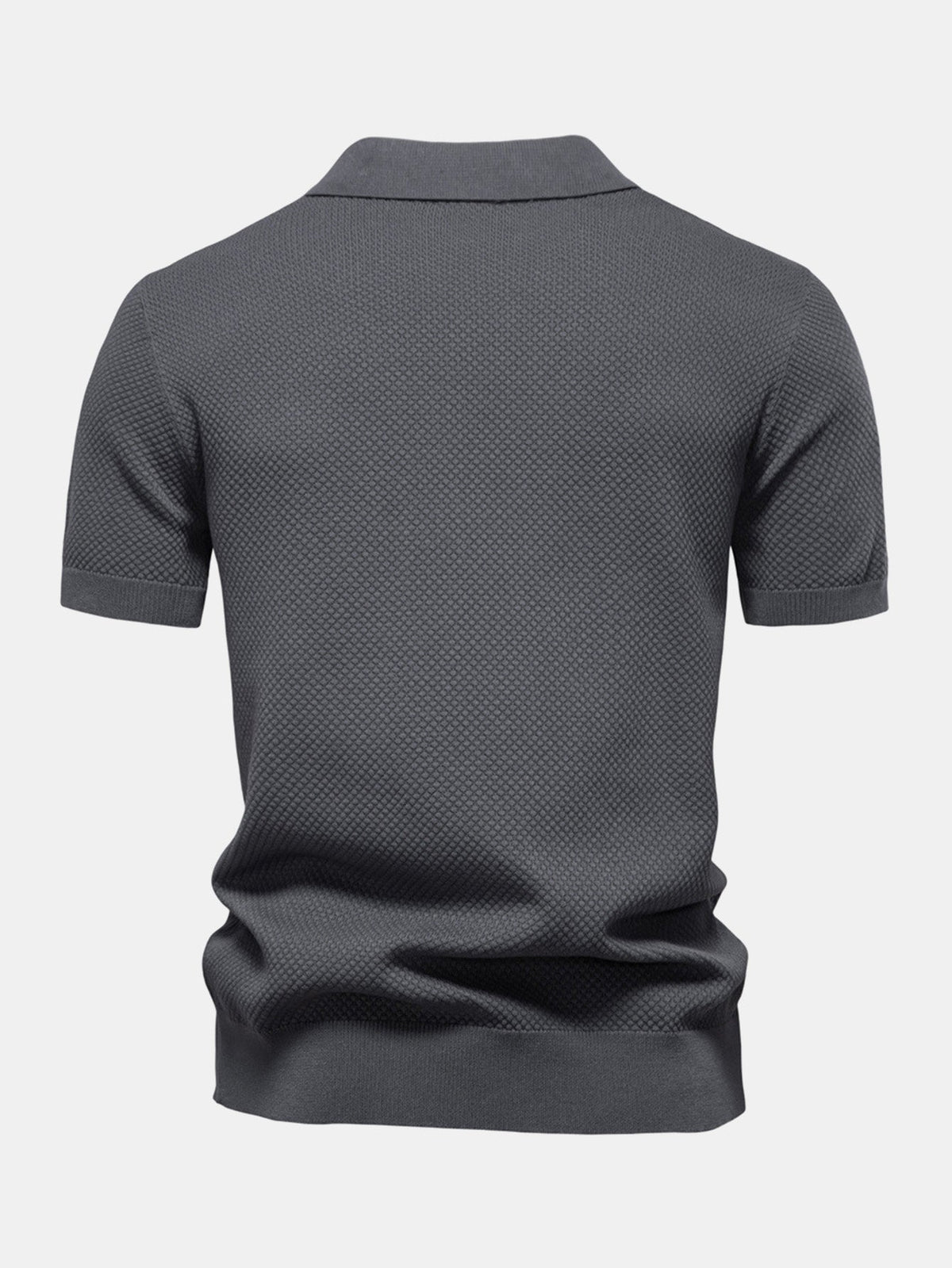Polo de punto con textura de piña y cuello en V
