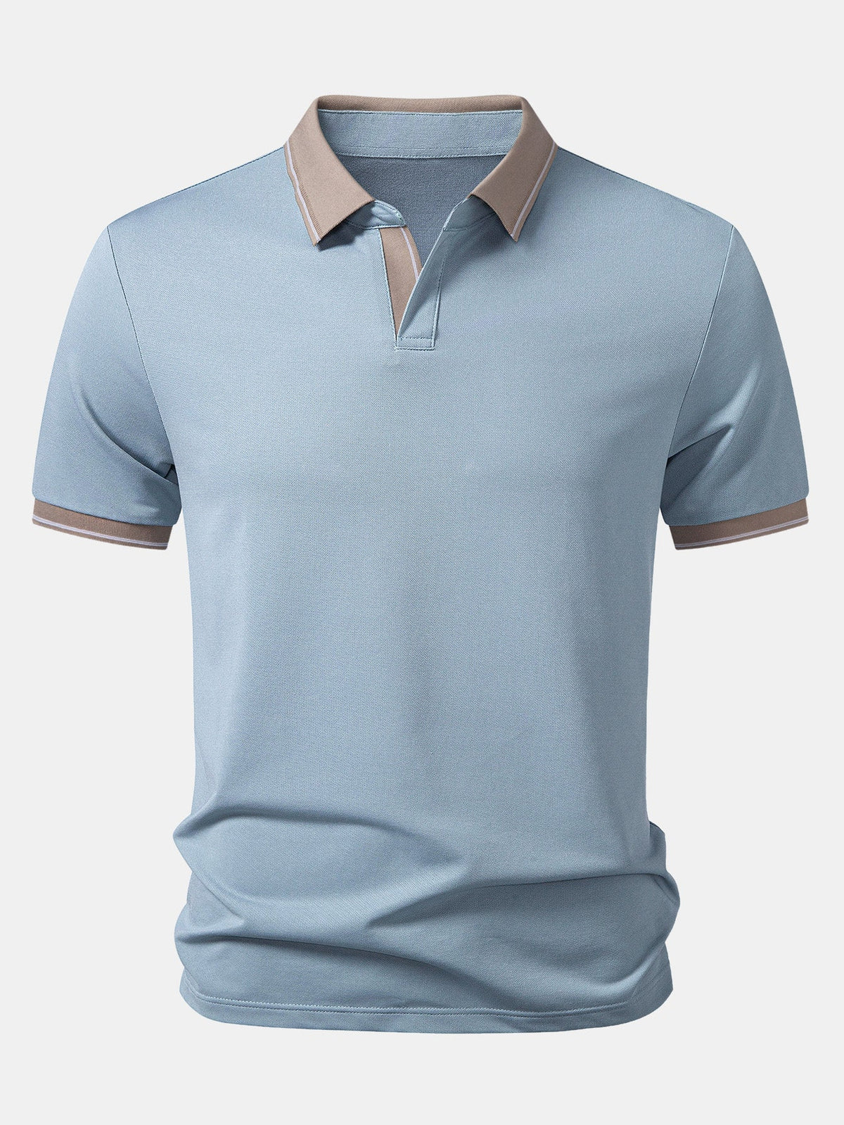 Polo con cuello Johnny y ribete en contraste