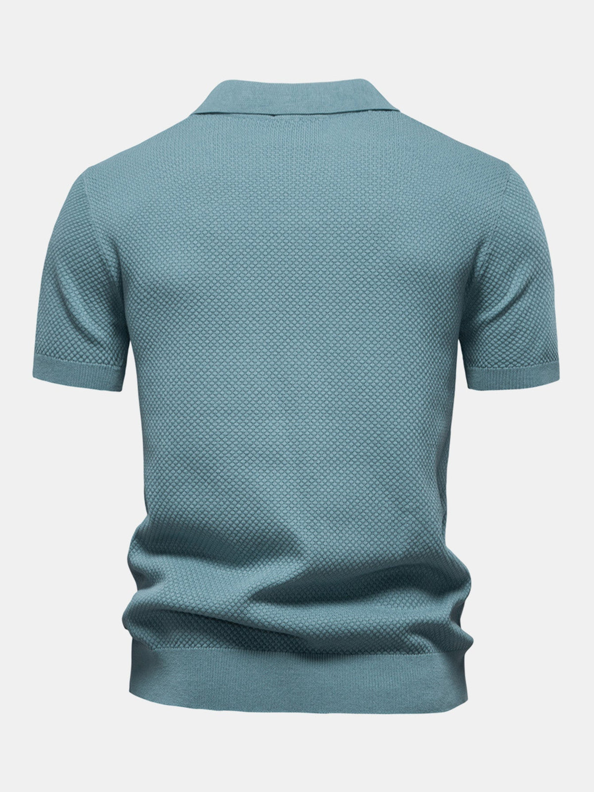Polo de punto con textura de piña y cuello en V