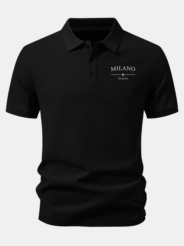 Polo pique con estampado Milano