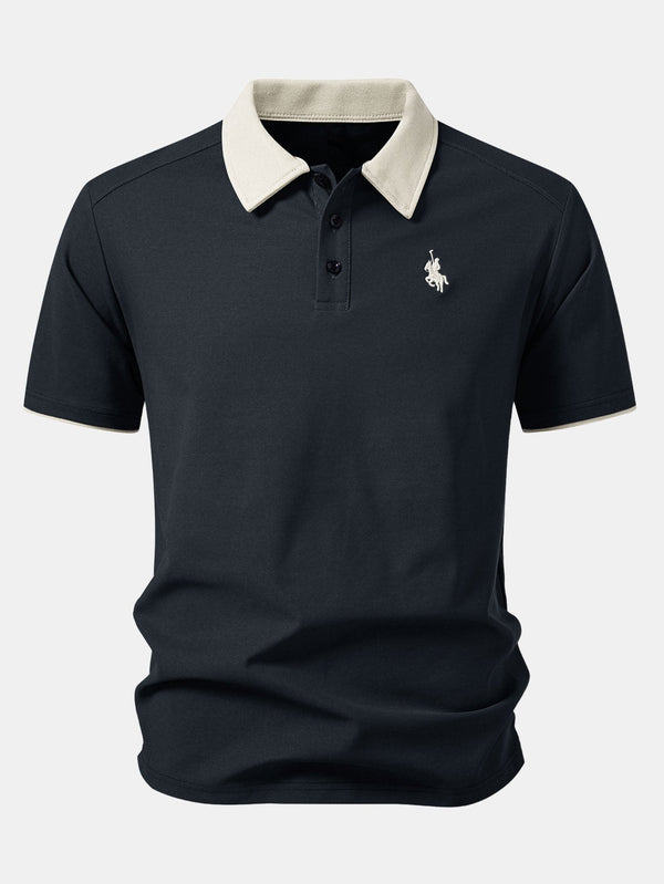 Polo con cuello en contraste