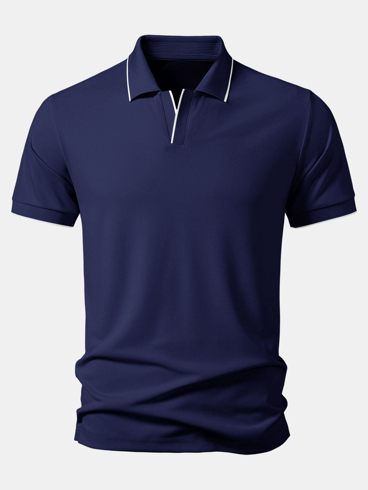 Polo con cuello Johnny y ribete en contraste