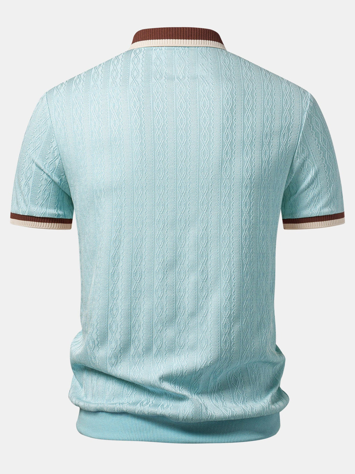 Camisa Polo de punto con textura y ribete en contraste