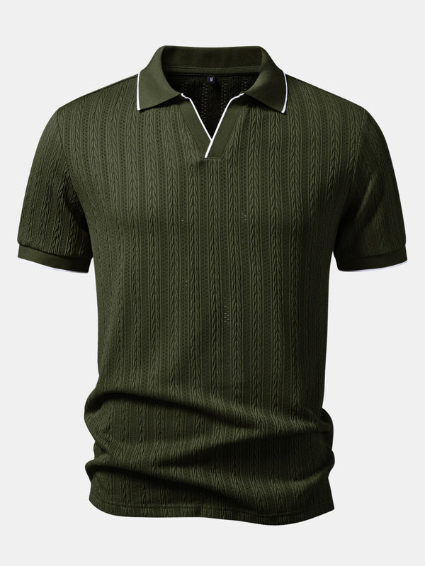 Polo Johnny Collar de jacquard geométrico