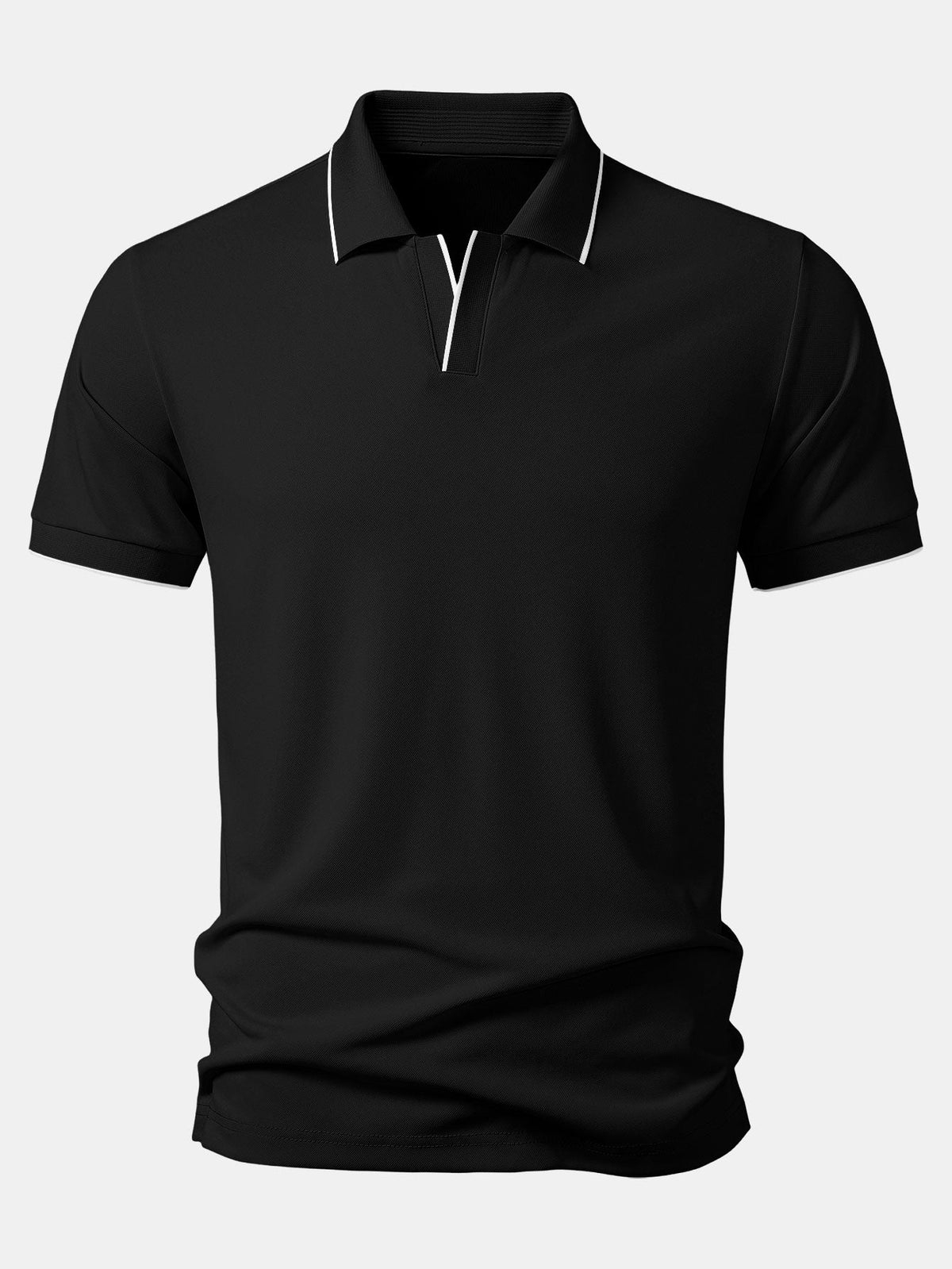 Polo con cuello Johnny y ribete en contraste