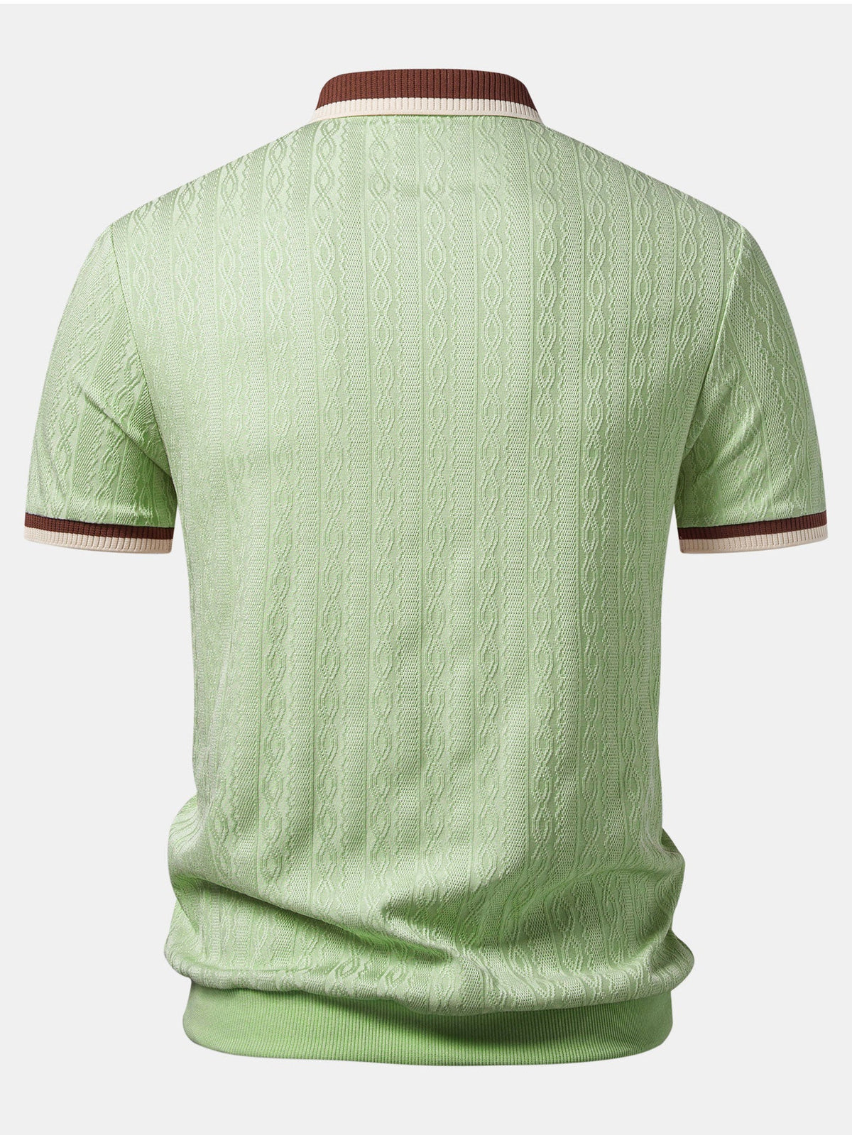 Camisa Polo de punto con textura y ribete en contraste