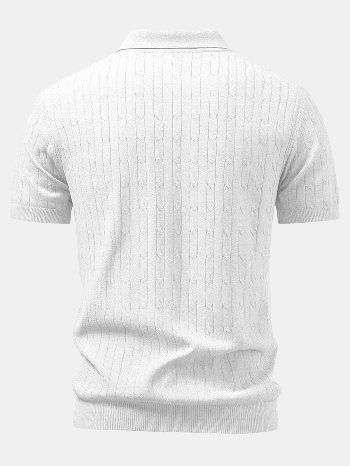 Polo de punto de jacquard retorcido con cremallera