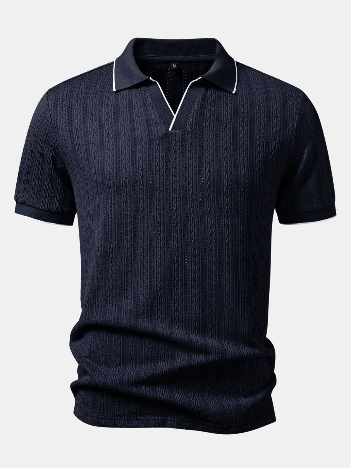Polo Johnny Collar de jacquard geométrico