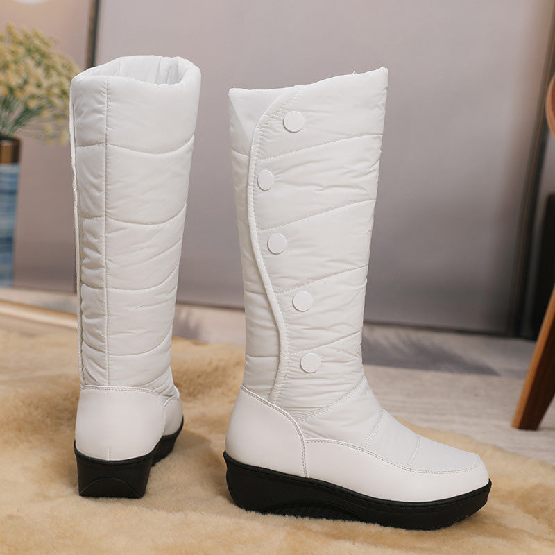 Botas de nieve cálidas con cuña y suela gruesa