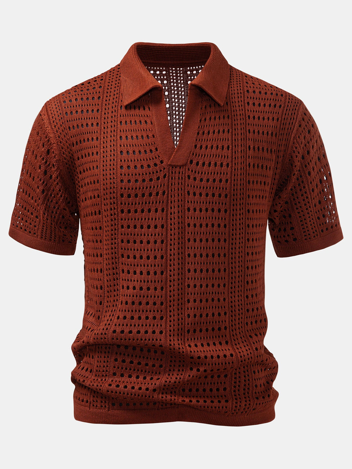 Polo de crochet con cuello en V