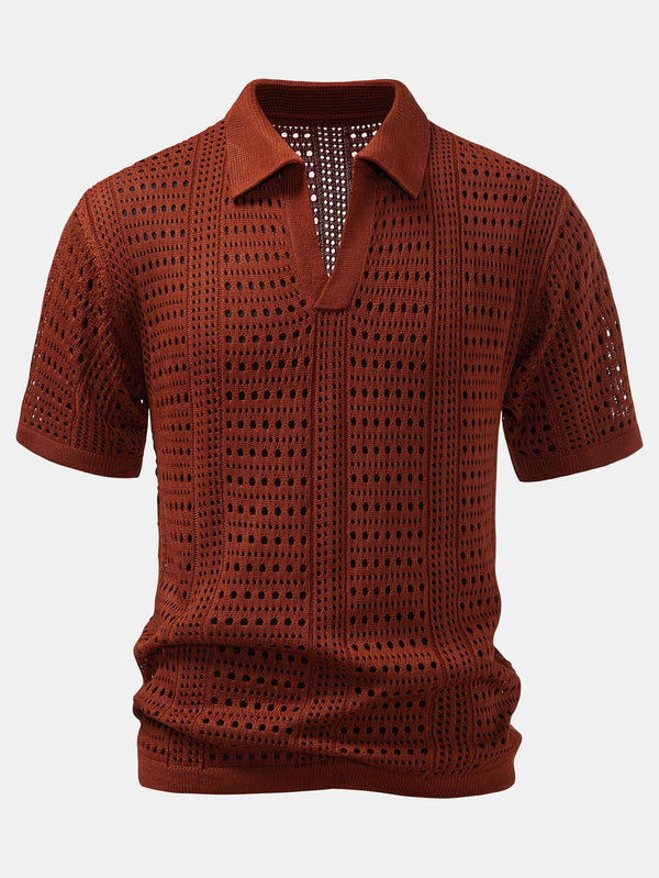 Polo de crochet con cuello en V