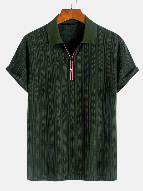 Polo con cremallera texturizada
