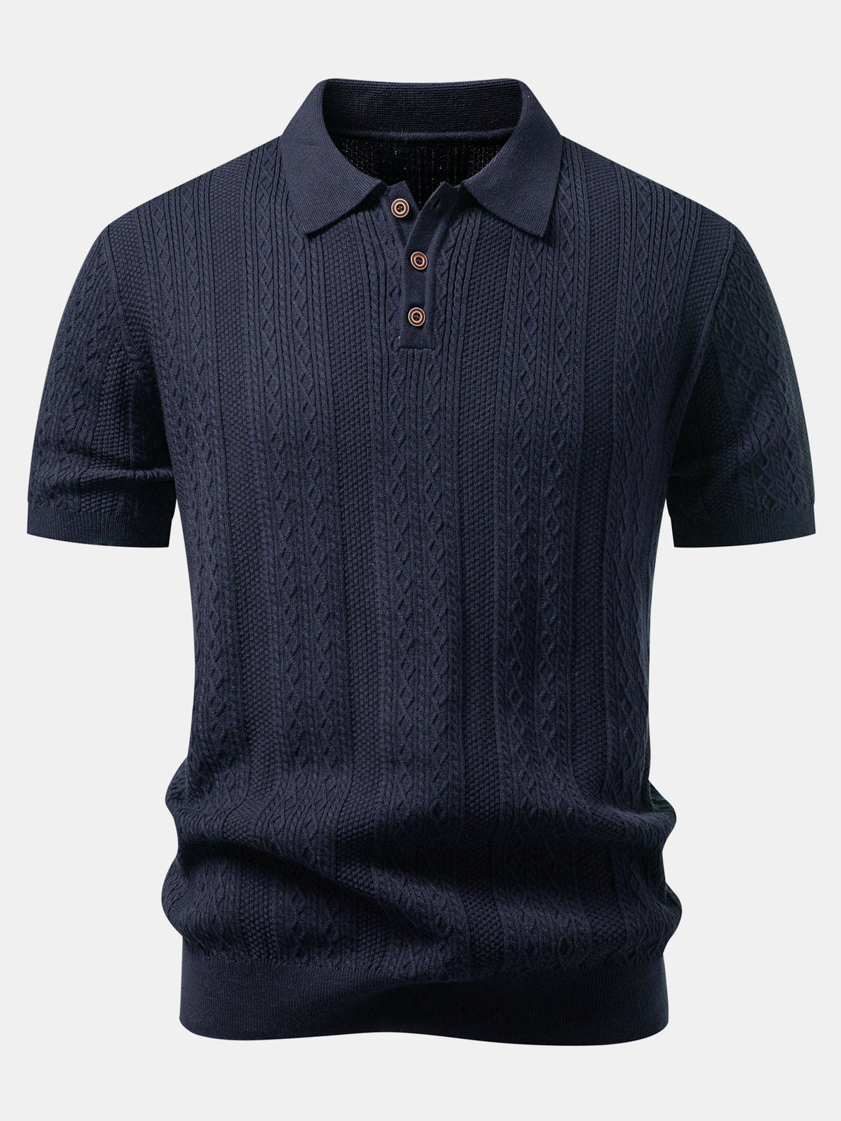 Polo de punto con jacquard geométrico