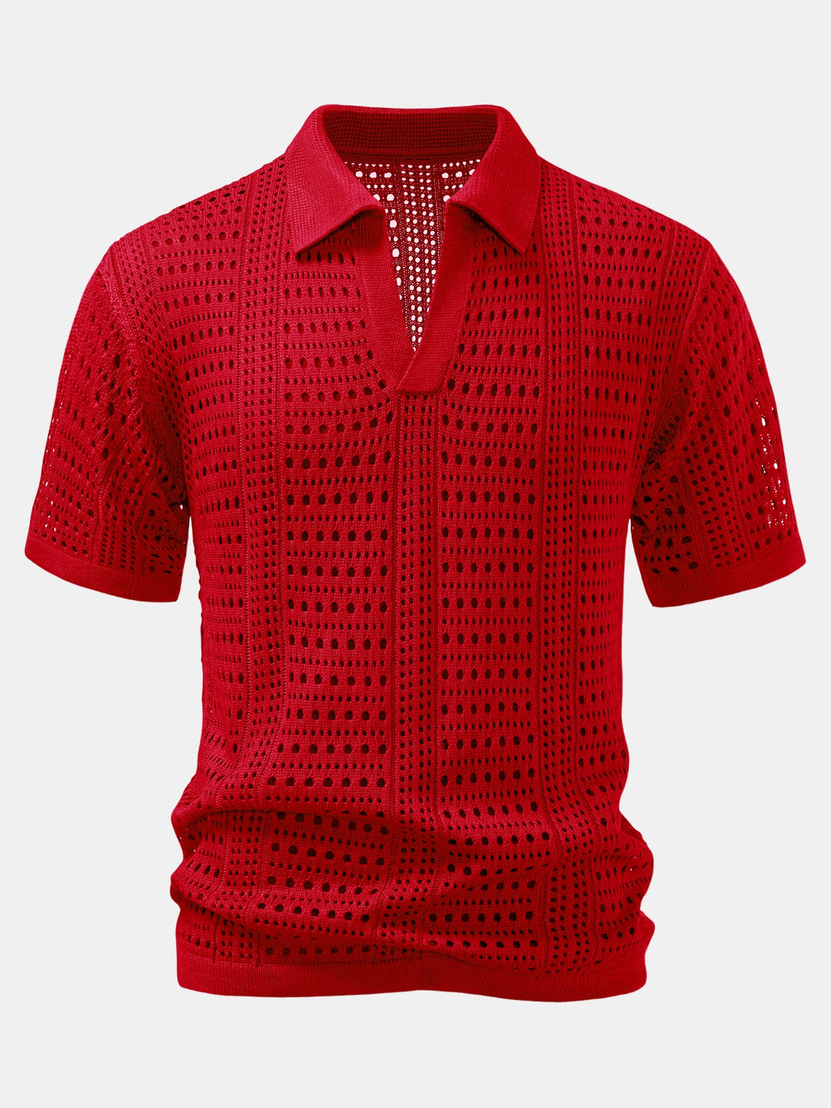 Polo de crochet con cuello en V