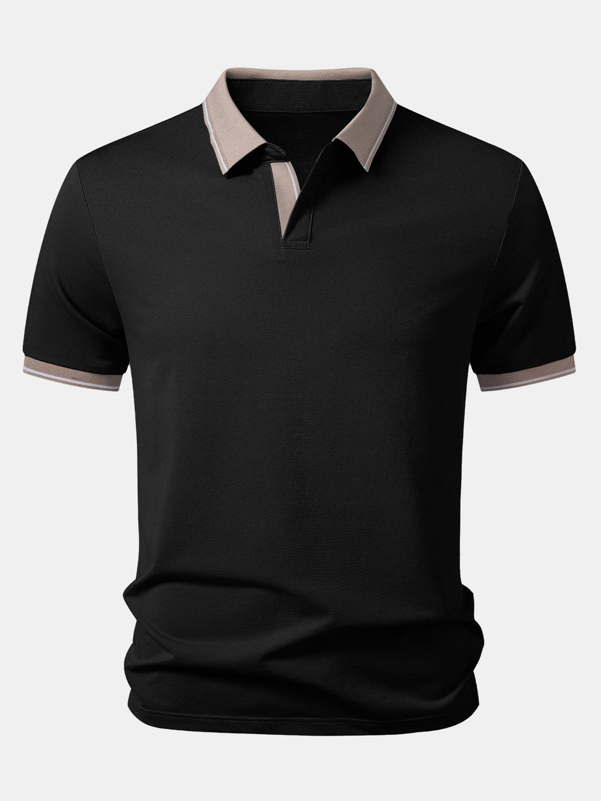 Polo con cuello Johnny y ribete en contraste