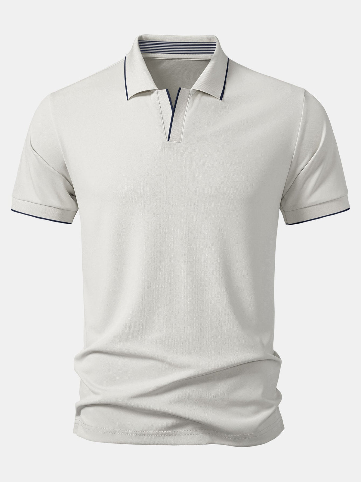 Polo con cuello Johnny y ribete en contraste