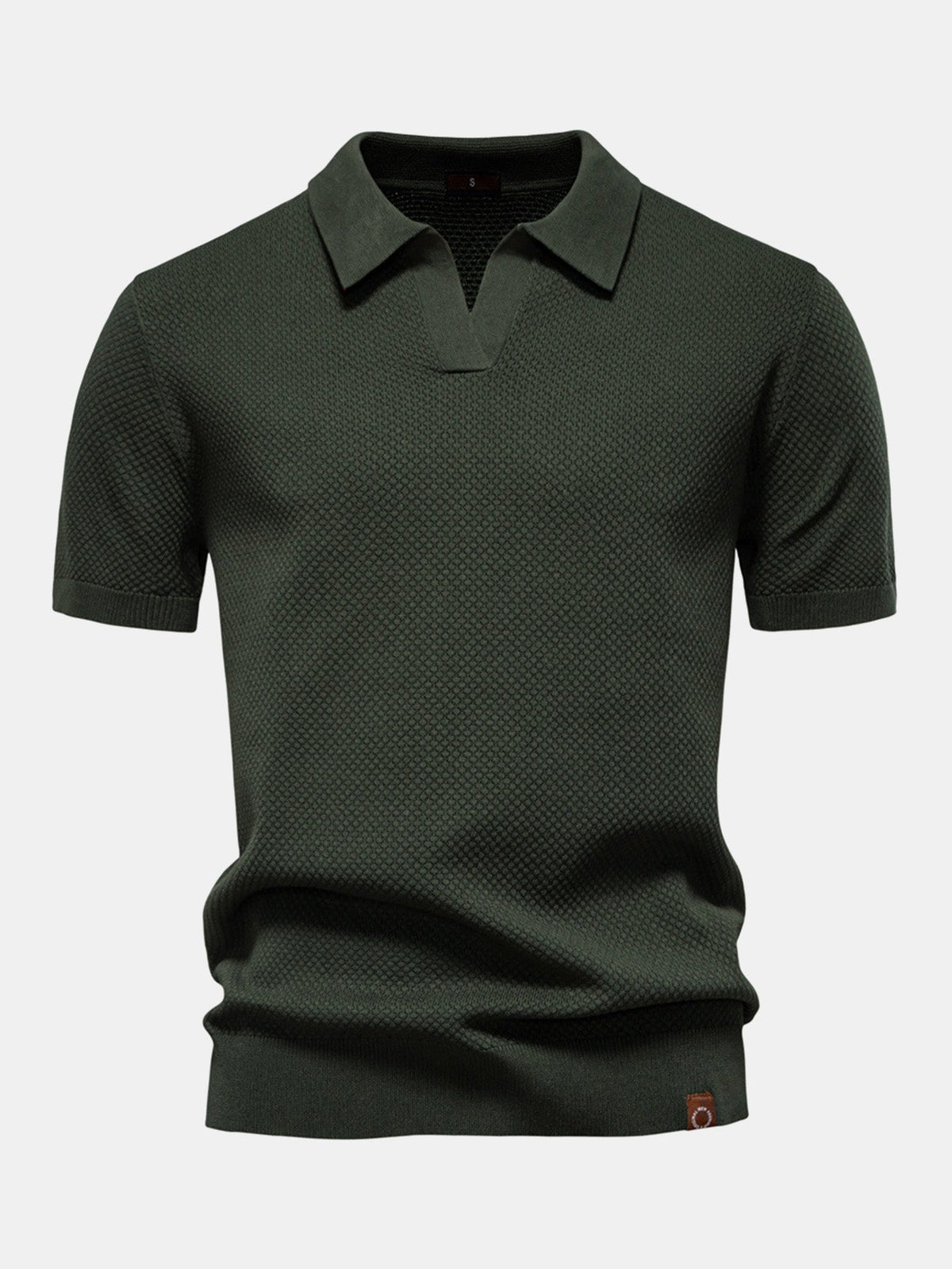 Polo de punto con textura de piña y cuello en V