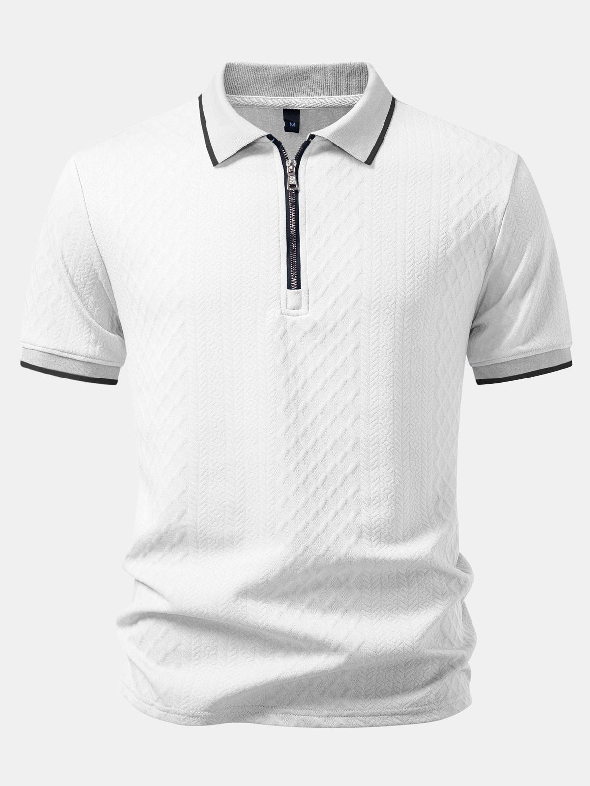 Polo de jacquard geométrico con cremallera