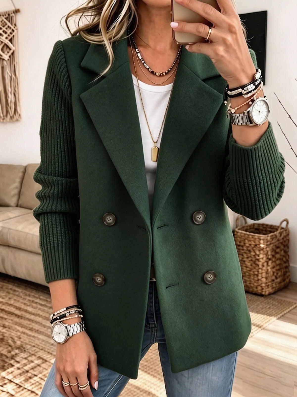 Blazer con mangas de punto Carla