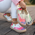 Zapatillas de lona sin cordones con estampado grafiti, ligeras y antideslizantes