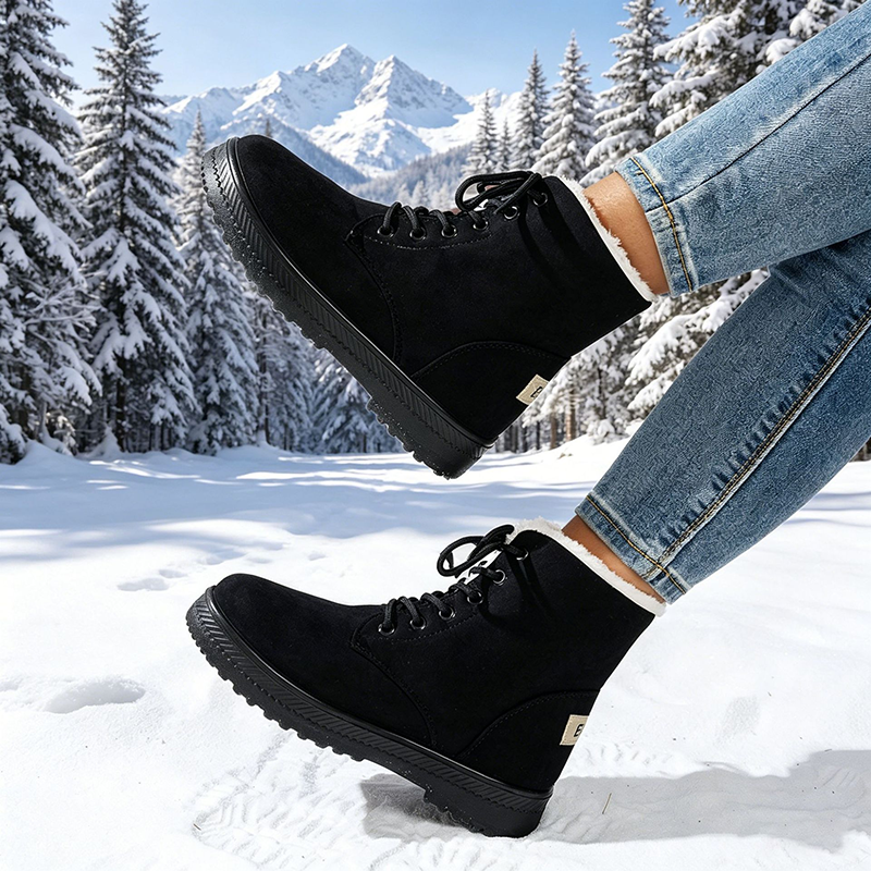 Botines con cordones y forro polar