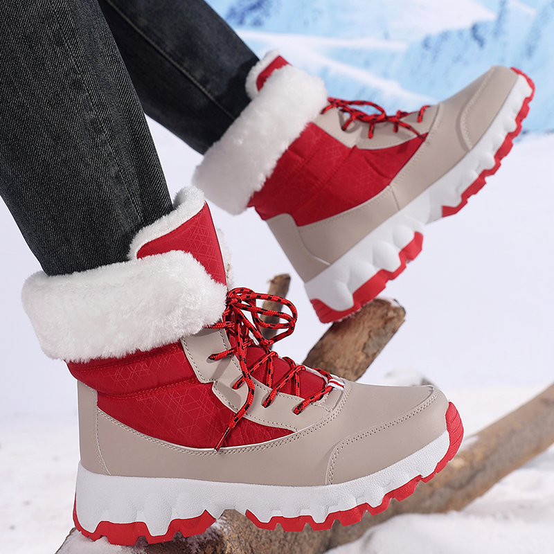 Botas de nieve de invierno con cordones hasta media pierna